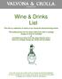 Established Wine & Drinks List. This list is a selection of some of our favourite award-winning wines.