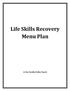 Life Skills Recovery Menu Plan