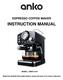 ESPRESSO COFFEE MAKER INSTRUCTION MANUAL MODEL: CM5013-SA