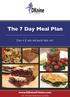 The 7 Day Meal Plan. Even a 5 year old could help with.   Signature: Start Date: Over 30 s Body Transformation Specialists