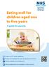 Eating well for children aged one to five years