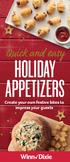 HOLIDAY APPETIZERS Create your own festive bites to impress your guests