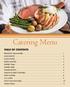 Catering Menu TABLE OF CONTENTS