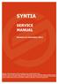 SYNTIA SERVICE MANUAL. Revision 02 December 2012