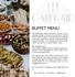 BUFFET MENU. We look forward to helping you plan a night which will be... fine dining...anywhere...effortlessly