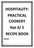 HOSPITALITY: PRACTICAL COOKERY Nat 4/ 5 RECIPE BOOK