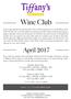 Wine Club. April 2017