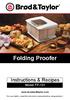 Folding Proofer. Instructions & Recipes. Model FP For your safety, read this instruction manual before using product.