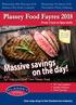 Massive savings. on the day! Plassey Food Fayres 2018 From 11am to 8pm daily. Love good food? Love Plassey Food.