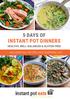 5 DAYS OF INSTANT POT DINNERS HEALTHY, WELL-BALANCED & GLUTEN-FREE