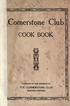 Club. Cornerstone COOK BOOK COMPILED BY THE MEMBERS OF THE CORNERSTONE CLUB NINETEEN THIRTEEN